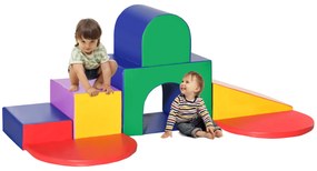 HOMCOM 7 blocuri de construcție din spumă XXL - joc educațional - modul de motricitate - certificate conform standardelor EN71-1-2-3 - spumă EPE acoperită cu PU multicolor | Aosom Romania