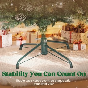 HOMCOM Brad de Crăciun Înnzăpezit Înalt de 150 cm cu 398 Ramuri, Brad Artificial de Interior cu Conuri și Boabe Roșii Decorative, Bază Metalică, Verde | Aosom Romania