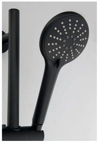 Set de duș negru mat din alamă 70 cm cu duș de mână/cu suport glisant – Sapho