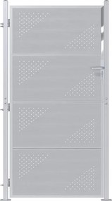 vidaXL Poartă de grădină Argintiu 85 x 174 cm Oţel inoxidabil