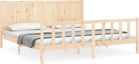vidaXL Cadru de pat fără saltea, 200x200 cm, lemn masiv pin