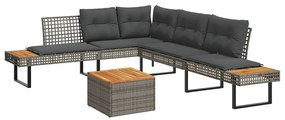 vidaXL Set canapea de grădină cu perne, 2 piese, poliratan/lemn acacia