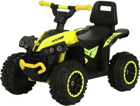 ATV Electric cu acumulator pentru copii NOVOKIDS™ Mini Monster , Lungime 68 cm, 3-6 ani , Max 30 kg , 6V, Galben cu Negru