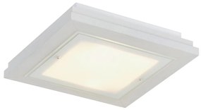 Plafoniera din lemn si sticla TABOR 52x52cm, alb crem