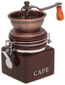 Rasnita de cafea Kinghoff KH 4146, Manuala, Mecanism ceramic, Corp din metal si ceramica, Maro