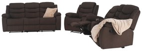 Canapea 3+2+1, material textil maro, FABRON 2 NEW