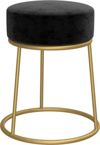 vidaXL Taburet rotund, negru, catifea