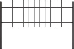 vidaXL Gard de Grădină Gri 1,7 x 0,6 m Oțel acoperit cu pulbere