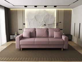 Canapea extensibilă dumonde cu ladă de depozitare si sezut confortabil din spuma high-density, Kronos Enjoy Flamingo 210x100 cm