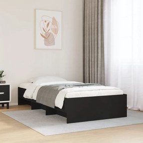 3295710 vidaXL Cadru de pat, negru, 75x190 cm, lemn prelucrat