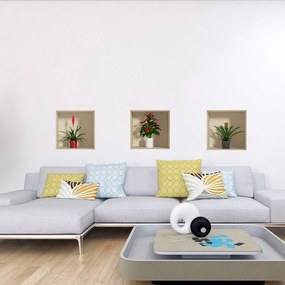 Set 3 autocolante cu efect 3D Ambiance Flower