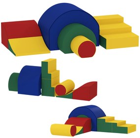 AIYAPLAY Parcurs motricitate bebeluși jucării de escaladă modulare 5 blocuri gigant din spumă 181 x 39 x 44 cm multicolor | Aosom Romania