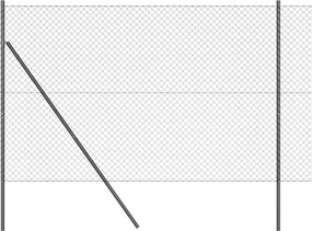 vidaXL Stâlp de gard. Gri 10 x 1,5 m (plasă de 40 x 40 mm) Oțel și PVC