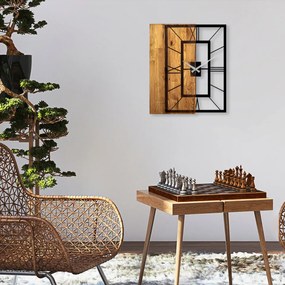 Ceas Decorativ de Perete Wooden Clock 37, Lemn / Metal