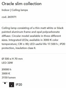 Lustra LED design modern geometric ORACLE SLIM PL D050 ROUND 3000K ON-OFF WH