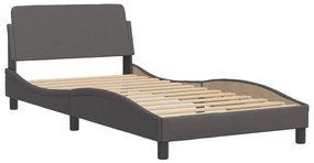 373141 vidaXL Cadru de pat cu tăblie, gri, 100x200 cm, piele ecologică