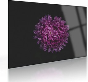 Tablou pe sticlă cu floare violetă (70x50 cm)
