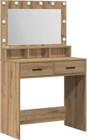 vidaXL Masă de Machiaj Stejar Artizanal 79 x 41 x 135 cm Lemn compozit