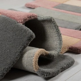 Covor tip traversă din lână Flair Rugs Collage Earthy, 60x230 cm