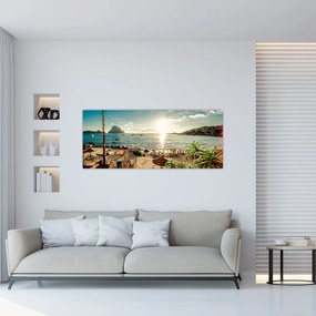 Tablou - Plajă cu oameni (120x50 cm)