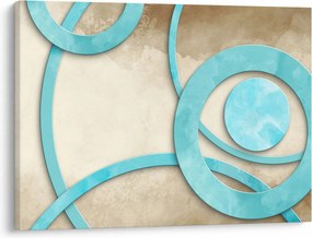 Tablou - Cercuri albastre acvarelă (70x50 cm)