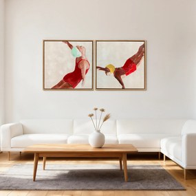 HOMCOM Set de 2 Tablouri pe Pânză, Artă Murală Modernă, Imprimare Artistică de Perete pentru Sufragerie și Salon cu Cârlige Incluse, 40x40 cm | Aosom Romania