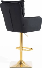 HR250KW Scaun Catifea Neagră Bază Aurie