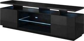 Comoda TV EVA, negru, PAL laminat, 180x40x56 cm