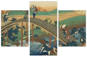 Tablou - Katsushika Hokusai, Ariwara no Narihirafrom the series One Hundred, Poems Explained by the Nurse (Hyakunin isshu uba ga etoki), reproducere (90x60 cm)