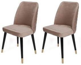 Set de scaune de sufragerie Hugo Beige and Black,2 bucăți