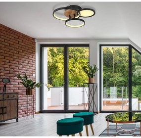 Plafoniera LED design modern Sid negru, maro