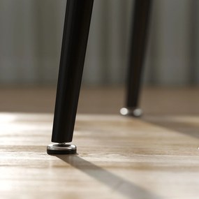 HOMCOM Masă pentru 4 persoane, 110 cm Masă dreptunghiulară nordică pentru bucătărie cu picioare din oțel pentru living și sufragerie, stejar | Aosom Romania