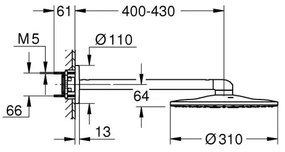 GROHE 26475000 - Cap de duș RAINSHOWER SMARTACTIVE 310 mm crom lucios