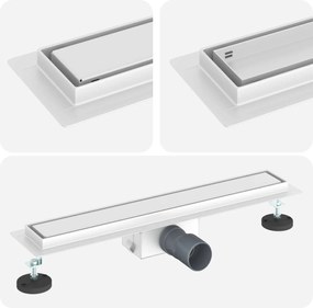 vidaXL 2 în 1 Drenaj pentru duș Argintiu 60 cm Oțel inoxidabil 304