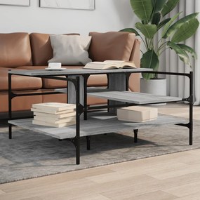vidaXL Măsuță de cafea gri sonoma 100x100x48,5 cm lemn prelucrat