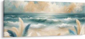 Tablou – Plajă pictată în culori delicate (120x50 cm)