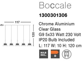 Lustra eleganta design modern cu 5 pendule Boccale