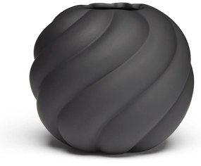 Vaza Twist Ball, 12 cm, neagra - COOEE