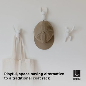 Cârlige 3 buc. de montat pe perete din plastic Buddy – Umbra