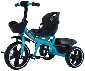 Tricicleta cu pedale, 2 - 6 ani, Albastru, Sezut reglabil, 2 cosuri depozitare