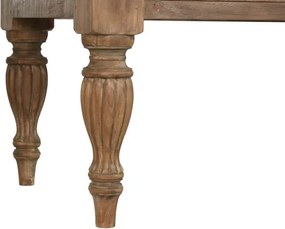 Consolă din lemn masiv de tec reciclat cu 4 sertare, piesă statement sculptată manual, „Grand Loft”