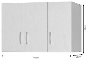 Dulap Zelia 3 usi alb 90x42x60cm