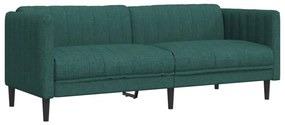 372617 vidaXL Canapea cu 3 locuri, verde închis, material textil