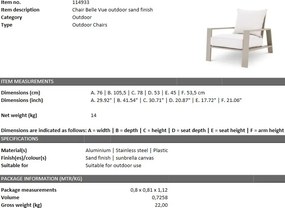 Fotoliu pentru interior si exterior Belle Vue, sand 114933 HZ