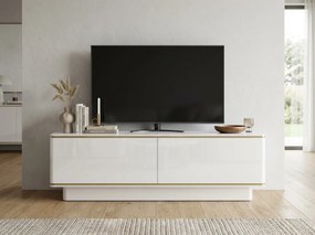 Comoda TV ALVIN 135 cm, alba/aurie