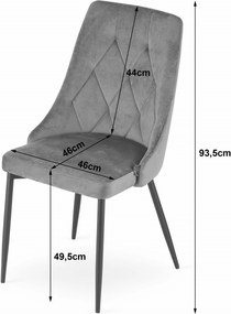 OFERTA Scaun de masa din catifea albastru IMOLA calitate II.
