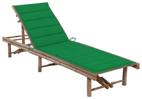 vidaXL Șezlong de grădină cu pernă, bambus