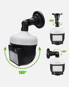Set 3 bucati Lampa Solara Tip Camera Rotativa 360 Grade cu Panou Separata si Senzor de Miscare