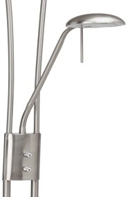 Brilliant - Lampă de podea LED reglabilă FINN, 2 x LED, 13 W, 230 V, crom mat