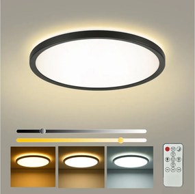 Brilagi - Lampă LED reglabilă Ultra Slim, 24W/230V, Ø 42 cm, negru + telecomandă